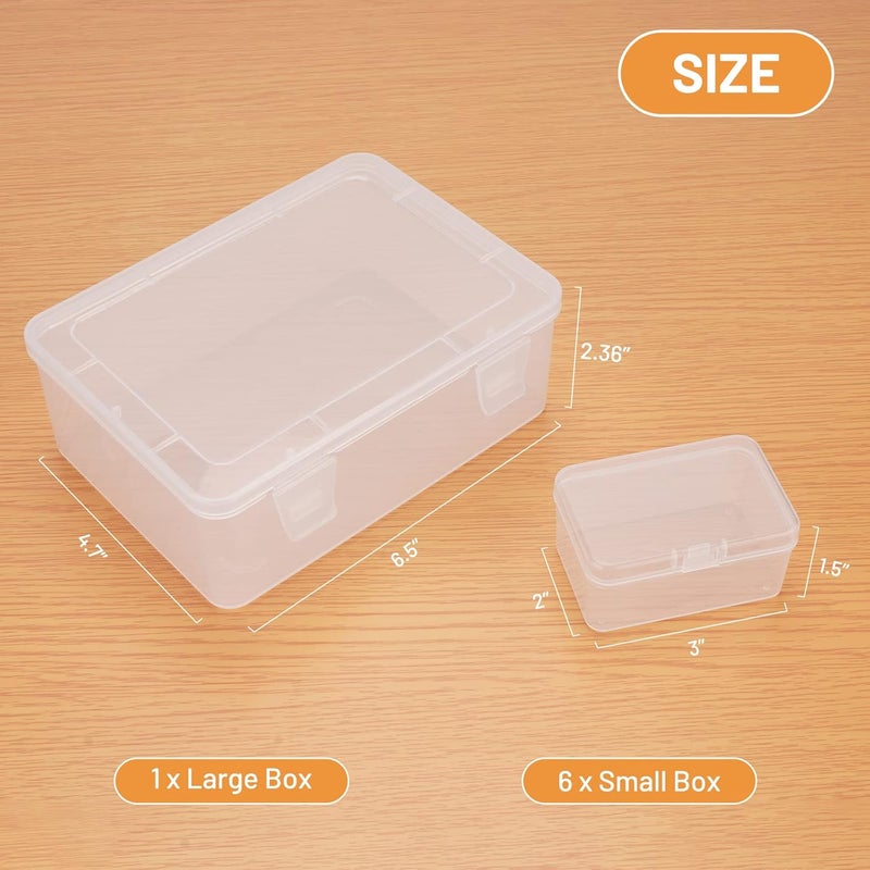 Mathtoxyz Small Bead Organizers and Storage, Clear Storage Containers Rectangle Bead Holder Plastic Cases Transparent Boxes for Nail DIY Craft Making Jewelry Battery Screw - Image 4